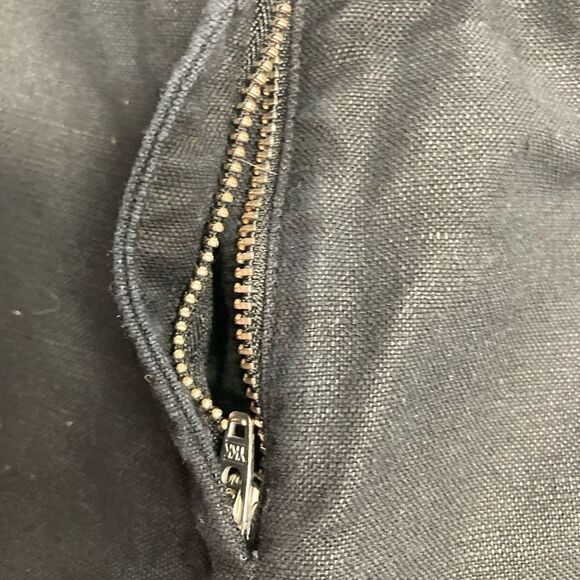 J.CREW Women’s Linen Blend Shorts Size 10 Black Scalloped Edge Hem - Picture 7 of 9